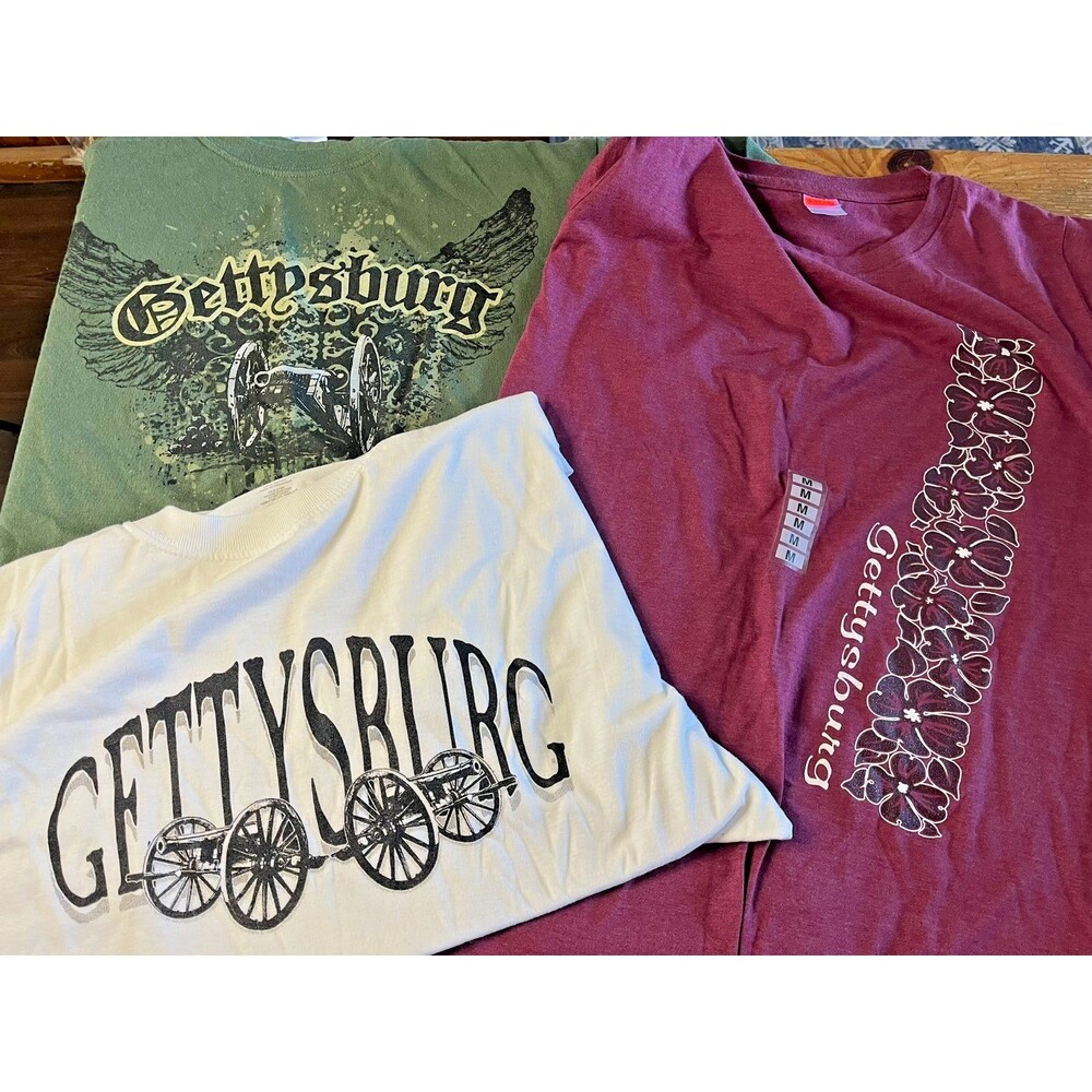 Gettysburg T-Shirt Lot of 3 Civil War Battlefield Souvenir Adult M Ladies PA
